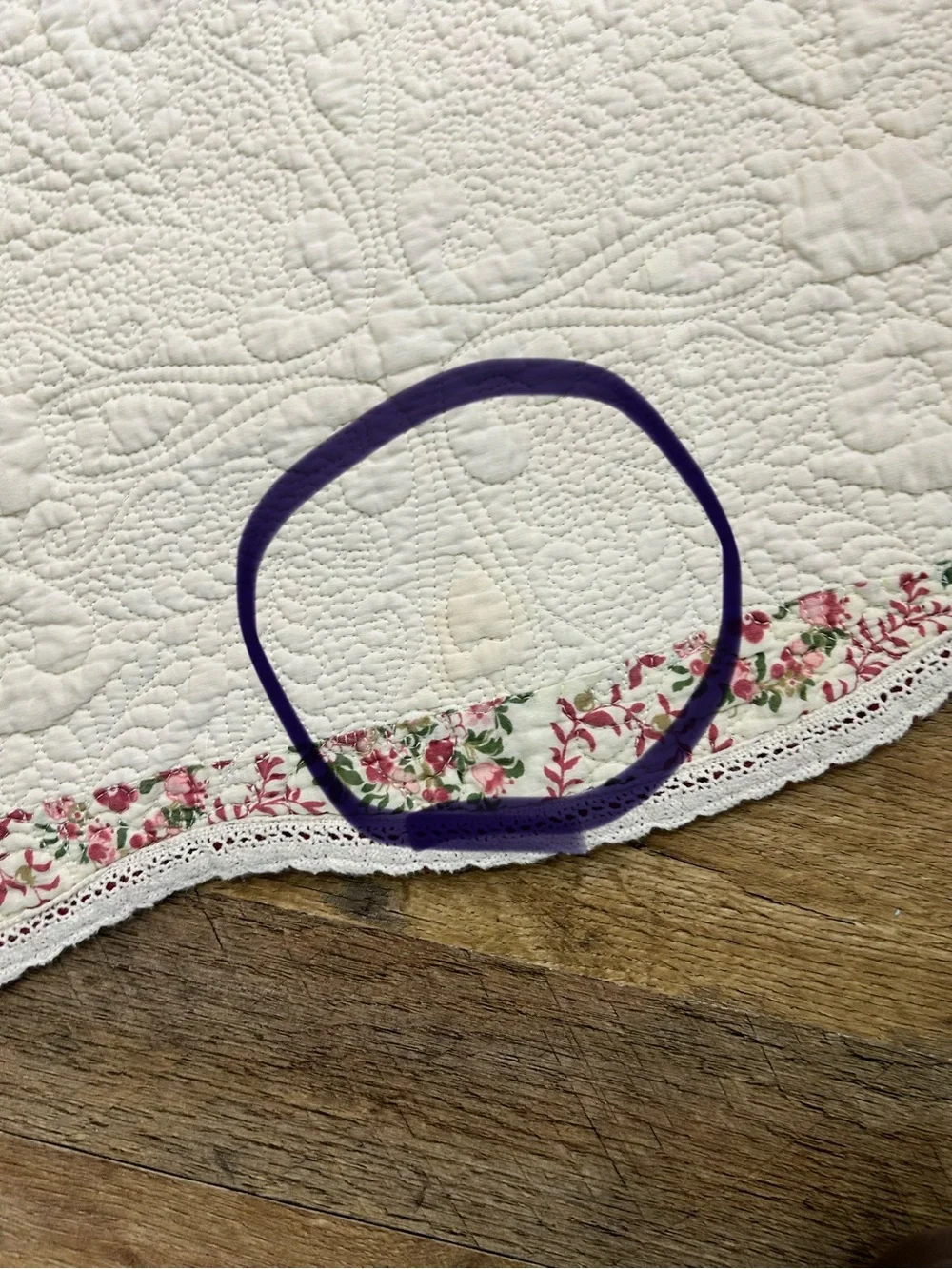 Cracker Barrel Quilted Throw/Wall Hanging 50x60 Floral Hearts Cotton Blanke